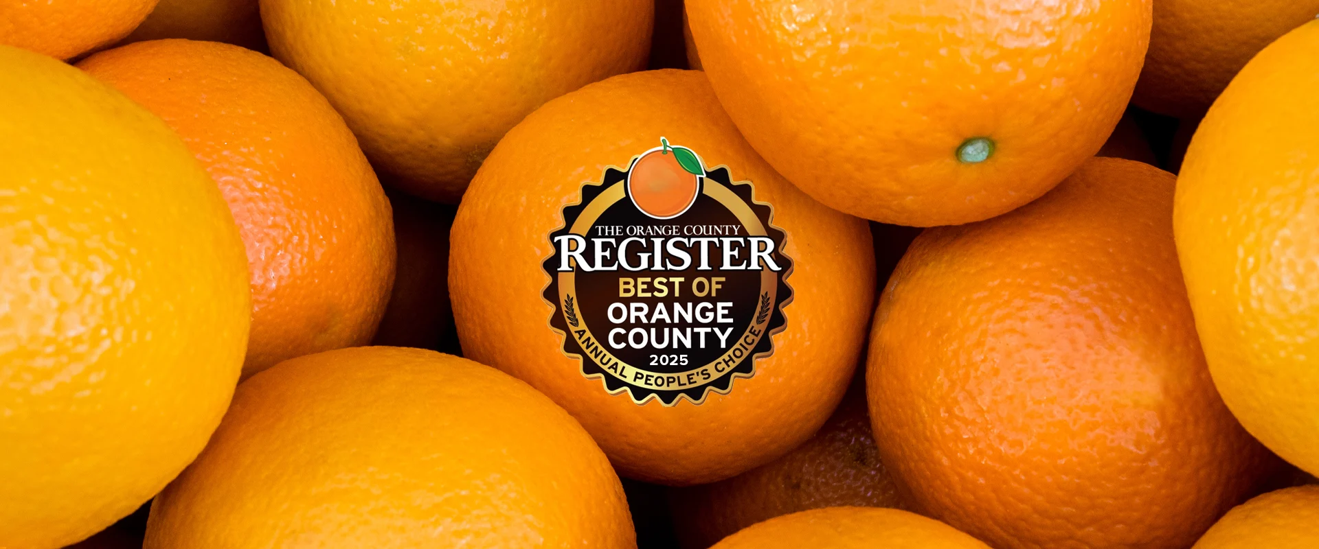 Oranges with "Best of Orange County" logo superimposed on top.